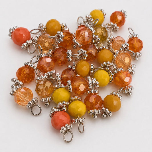 Bead Silver Plated Charm - Size 13mm