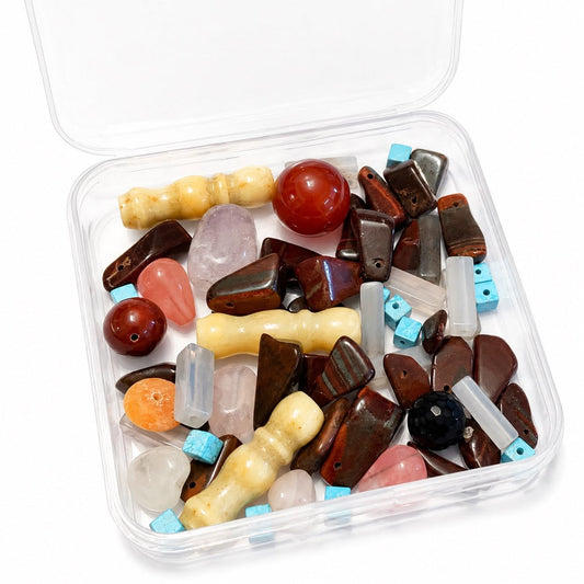 Box of Mixed Gemstone Beads