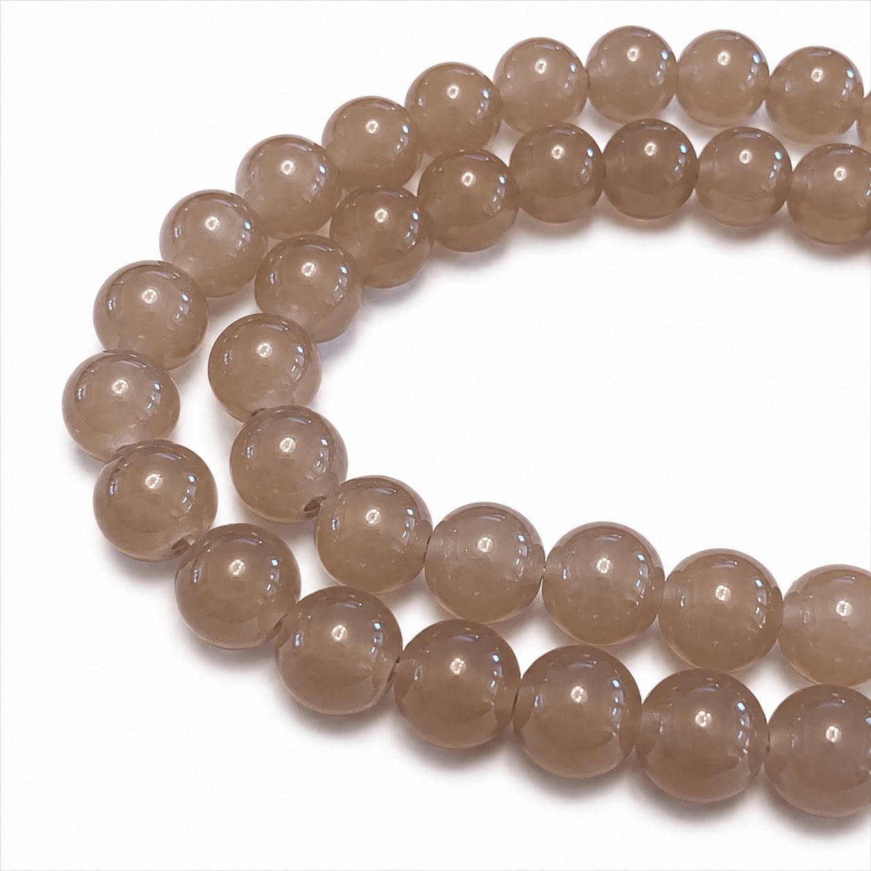 Strand of Mink Glass Beads - Size 8mm