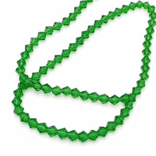 Strand of Rich Green Glass Beads - Size 4mm