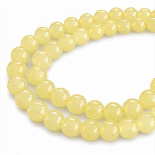 Strand of Lemon Glass Beads - Size 8mm