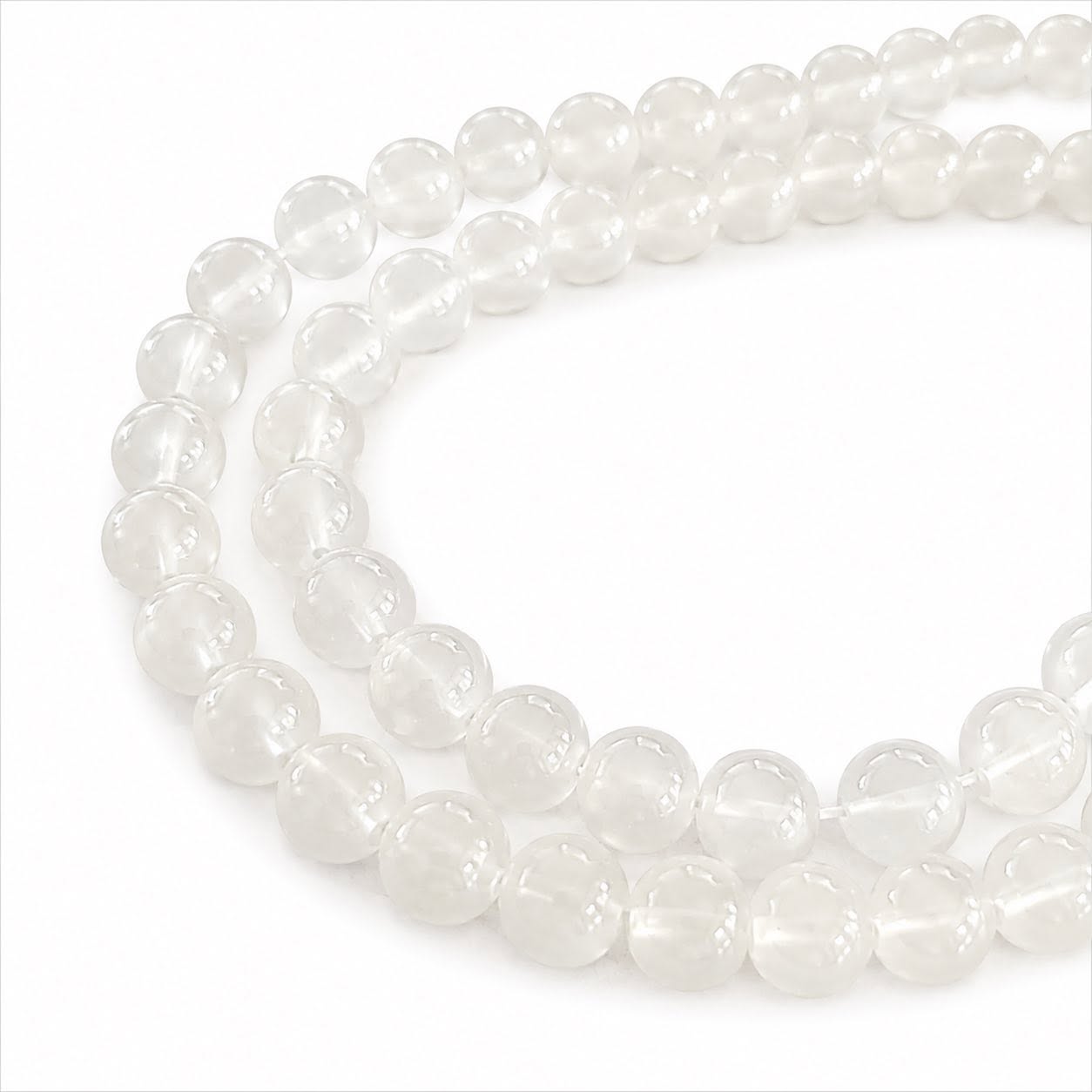 Strand of Cloudy Glass Beads - Size 8mm