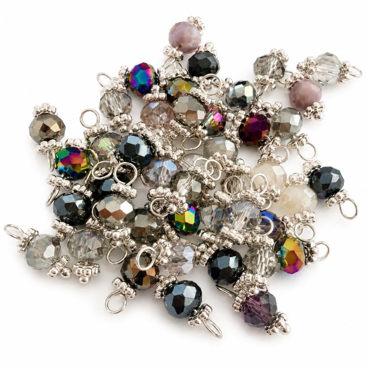 Bead Silver Plated Charm - Size 13mm