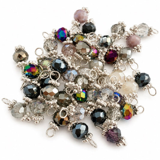 Bead Silver Plated Charm - Size 13mm