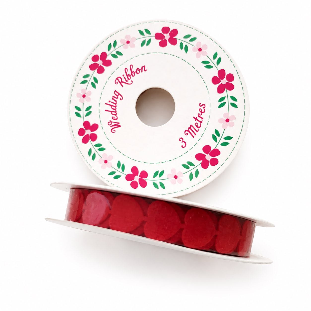 Heart Red Ribbon - 3 Metres