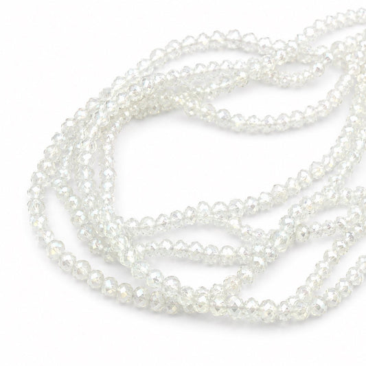 Strand of White Glass Beads - Size 3mm