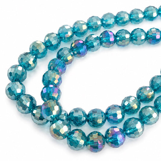 Strand of Glass Beads Disco Balls - Size 8mm