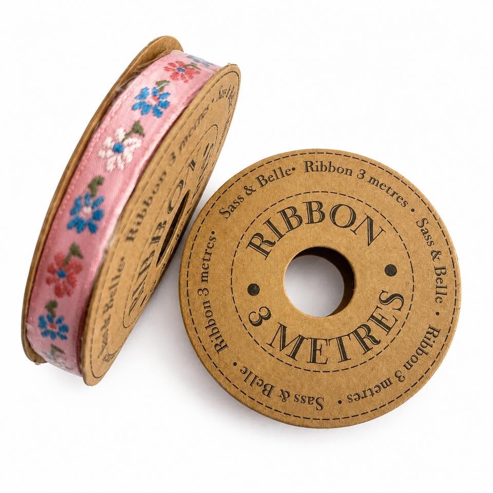 Pink Floral Ribbon - 3 Metres