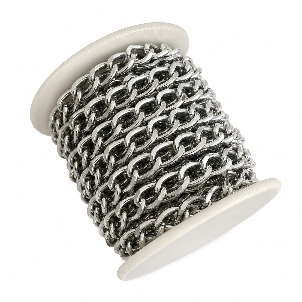 Twisted Curb Chain - Silver Tone