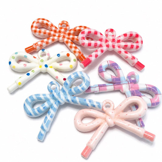 Bowknot Acrylic Pendant - Size 34x48mm