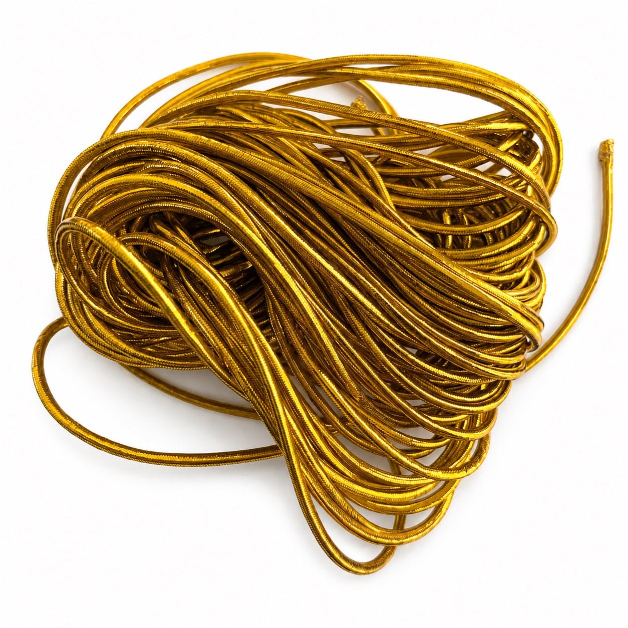 Metallic Tinsel Elastic Cord - Gold
