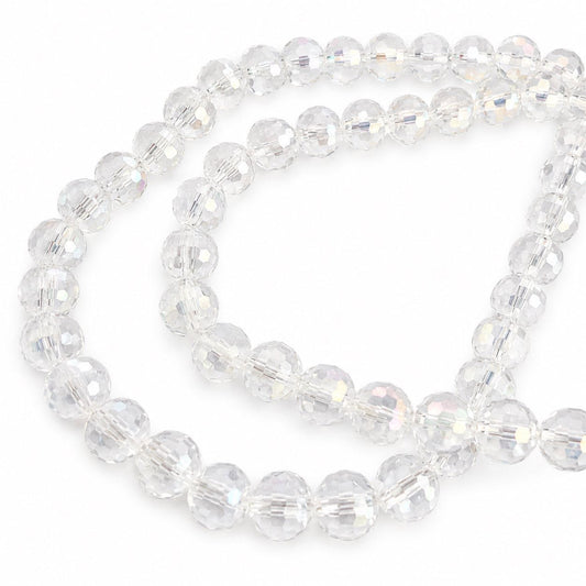 Strand of Glass Beads Disco Balls - Size 8mm