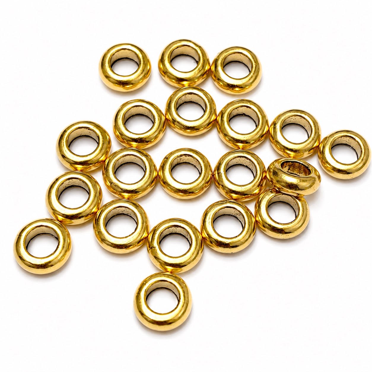 Spacer Beads Golden - 20 Pack