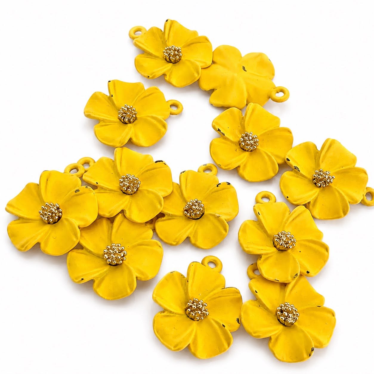 Flower Enamel Charm - Size 20mm