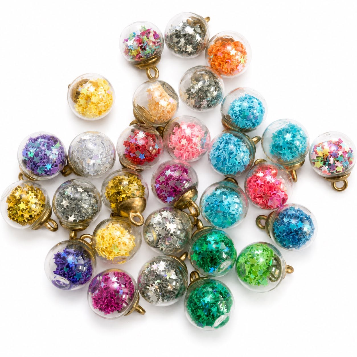 Star Glitter Ball - Size 20x15mm