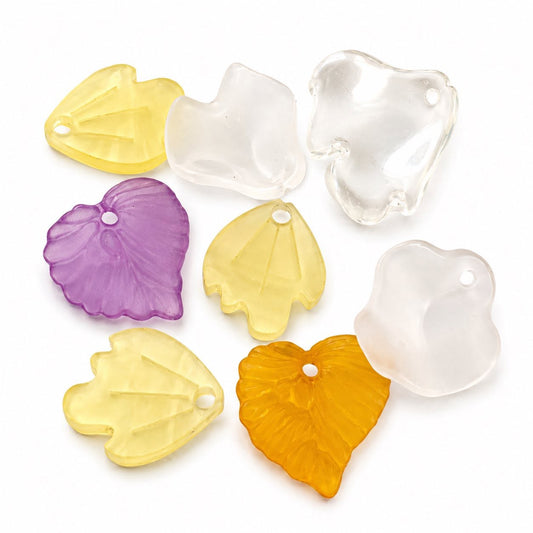 Mixed Leaf Acrylic Beads - 8 Pack