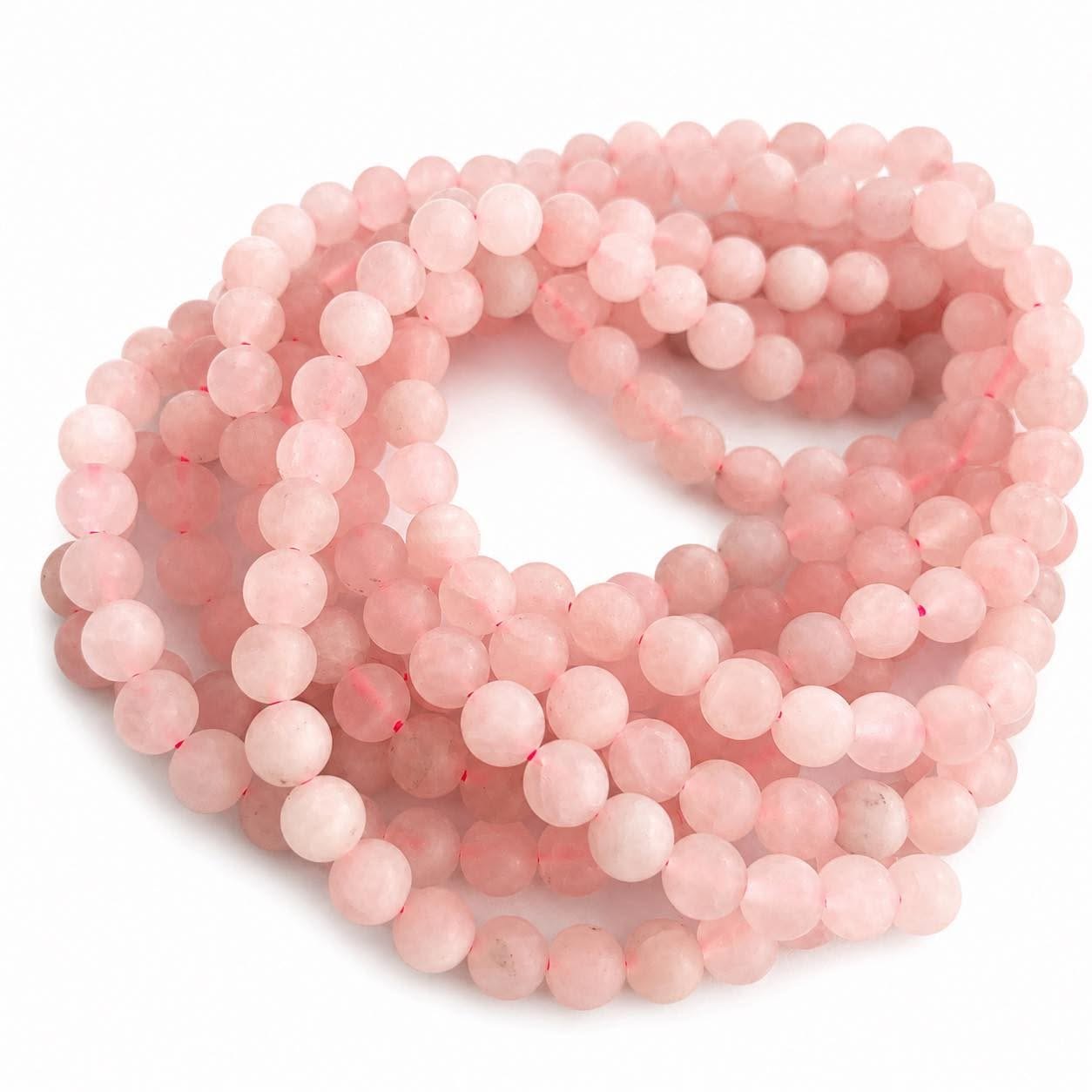 Strand of Rose Quartz Gemstone Beads - Size 6mm