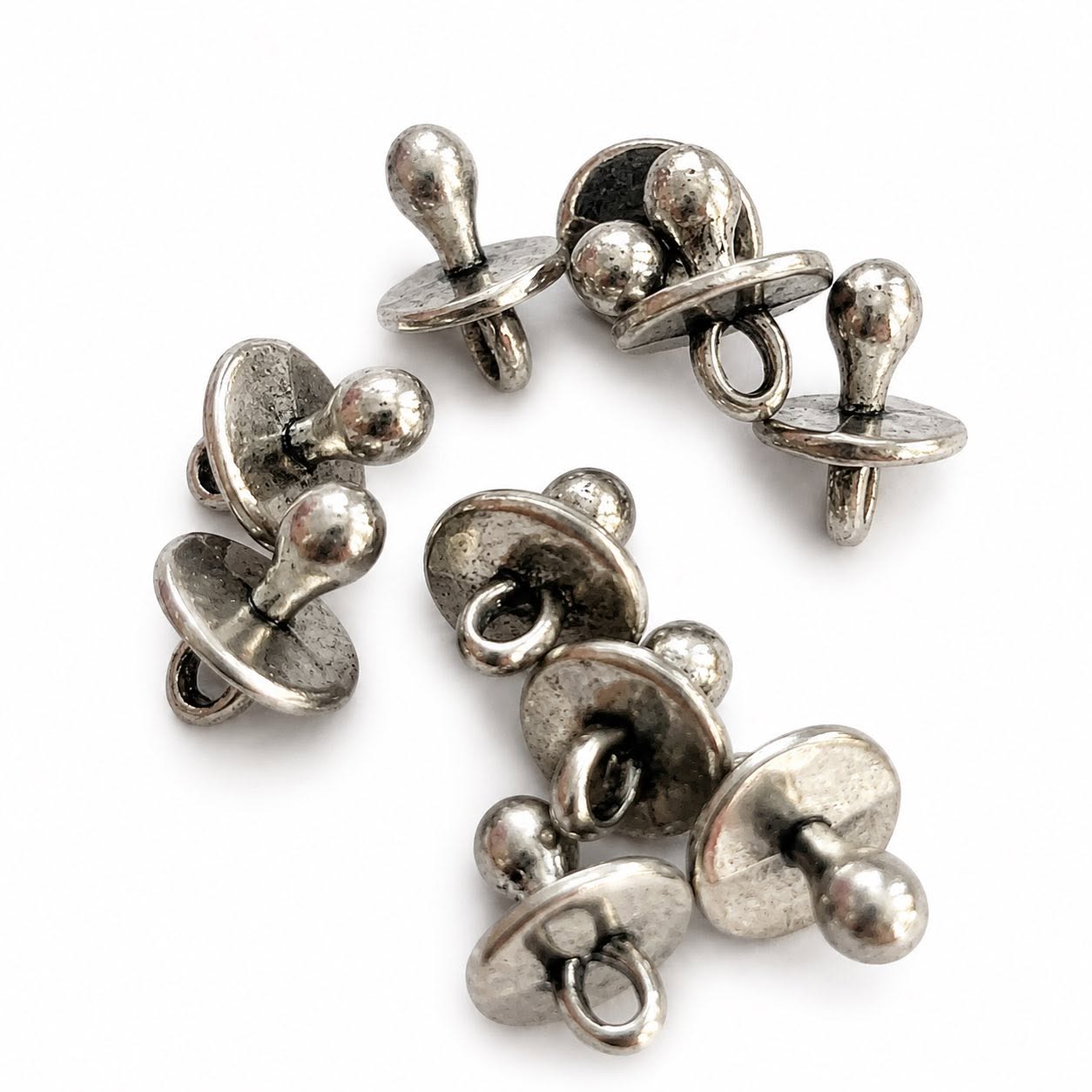 Dummy Charms Antique Silver - 10 Pack