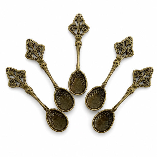 Spoon Antique Bronze Tone Pendant - 5 Pack