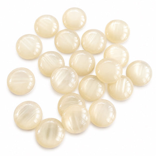 Round Cream Embellishments - 20 Pack