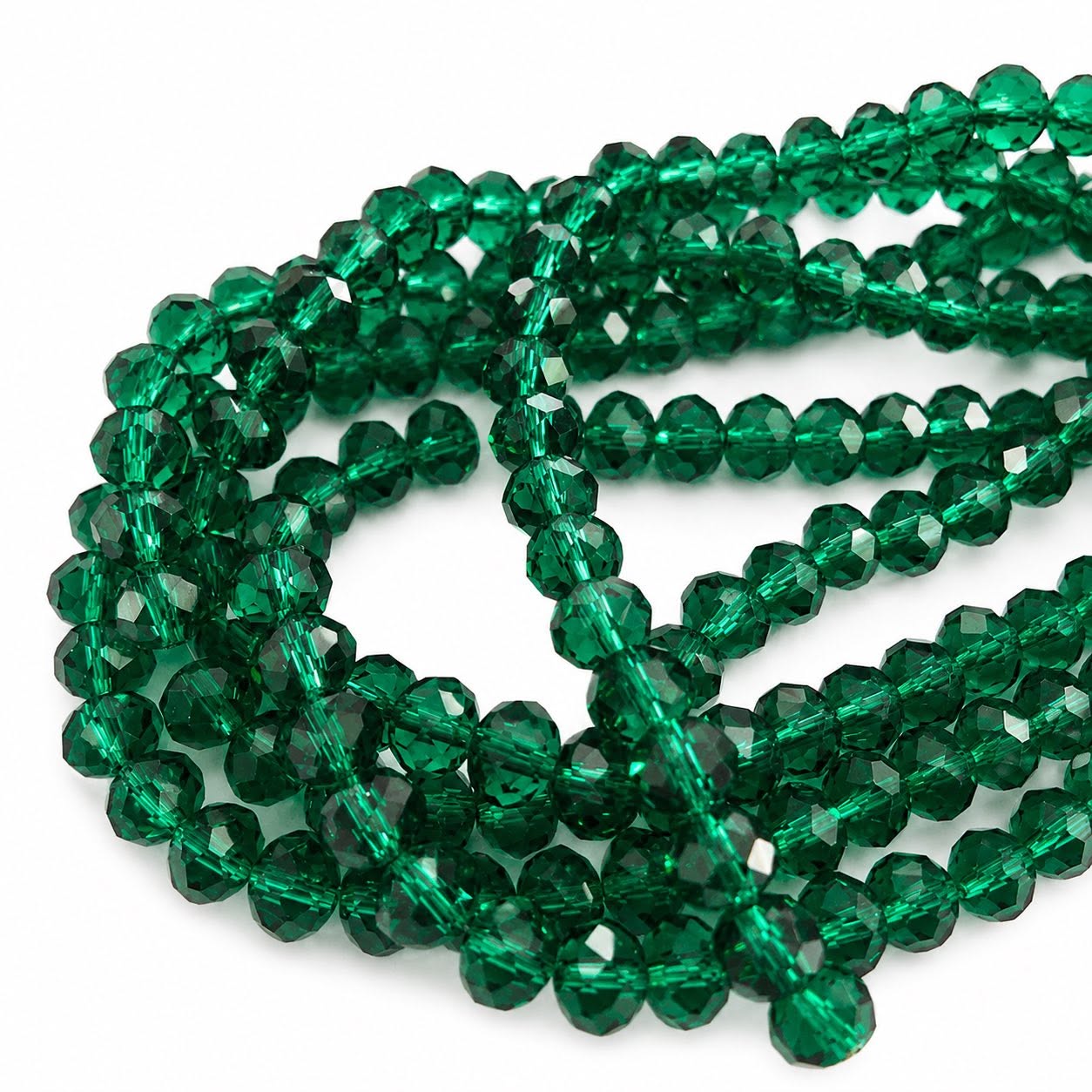 Strand of Faceted Glass Beads - Size 8x6mm
