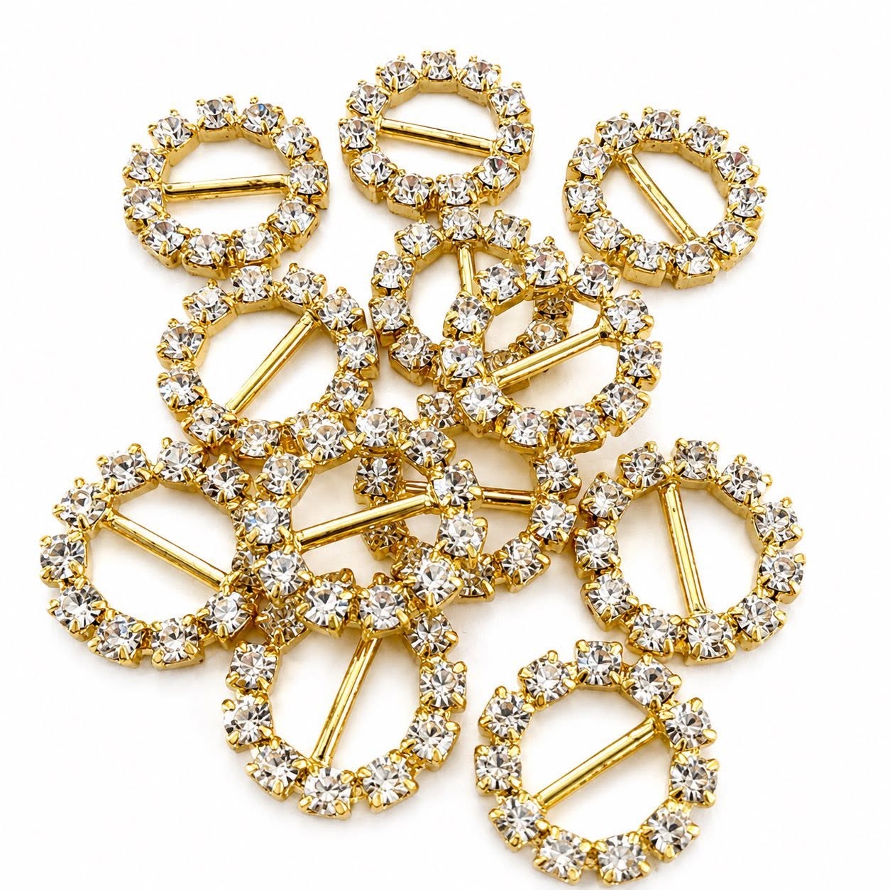 Circle Shaped Diamanté Buckle - Size 16mm