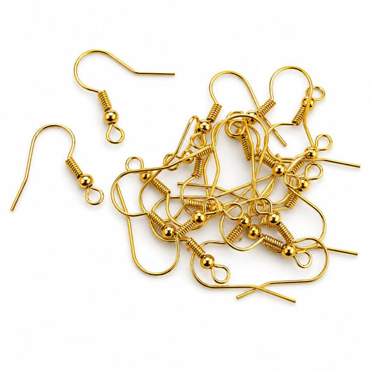 Golden Earrings - 10 Pairs