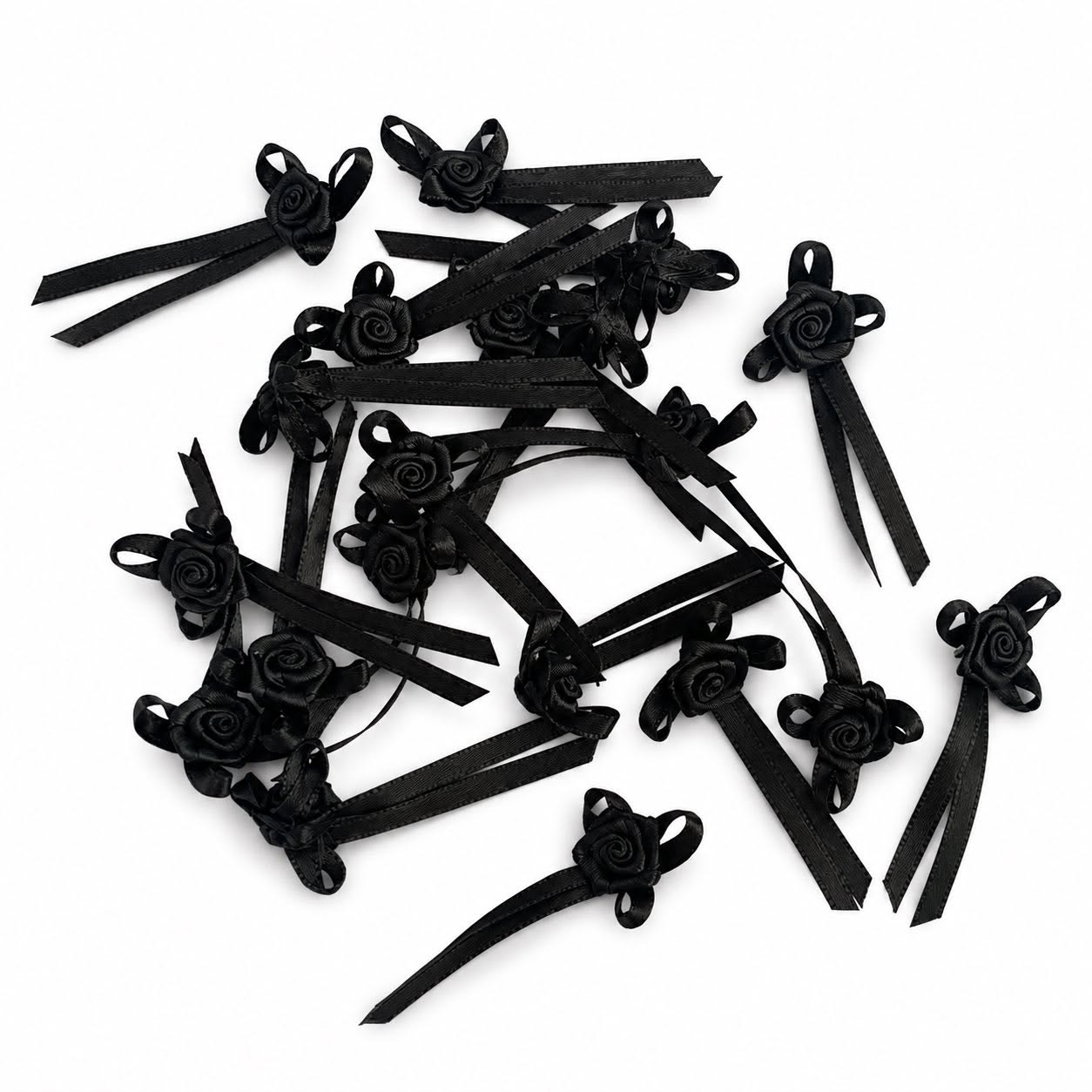 Black Ribbon Bows - 20 Pack
