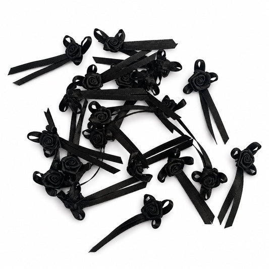 Black Ribbon Bows - 20 Pack