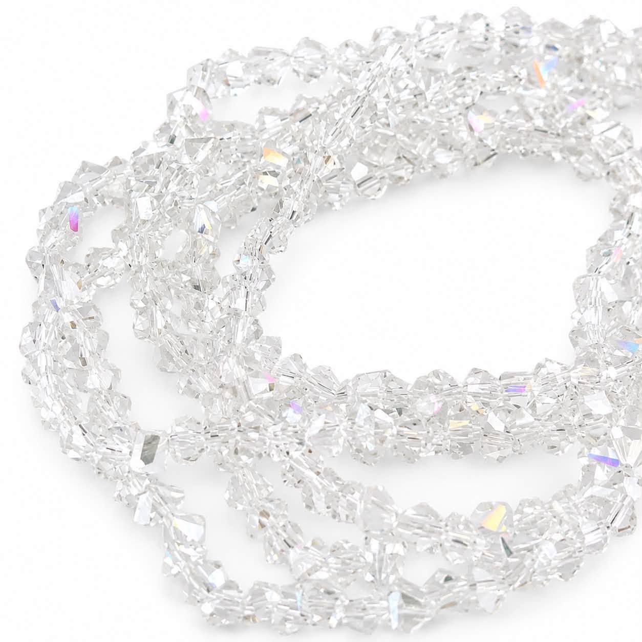 Strand of Clear AB Chip Glass Beads - Size 4mm