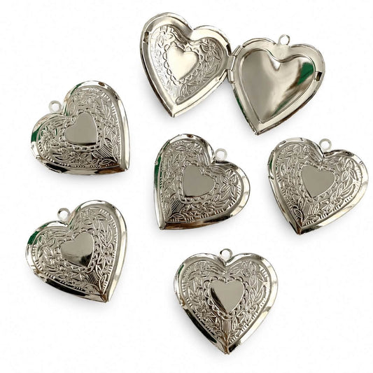 Heart Shaped Silver Plated Photo Locket - Size 30mm