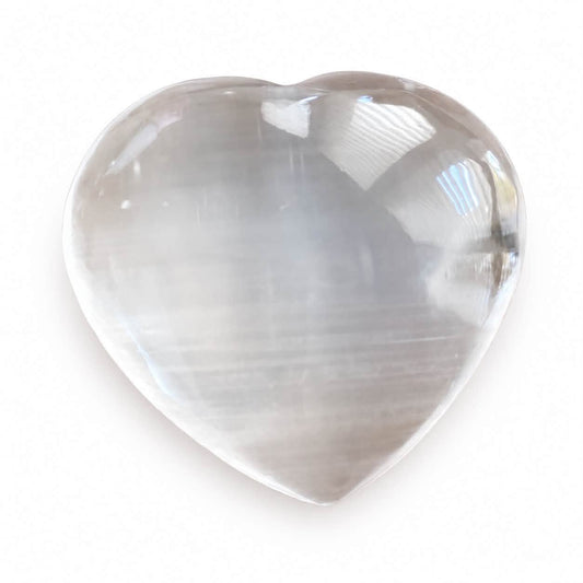 Selenite Gemstone Heart - Size 50mm