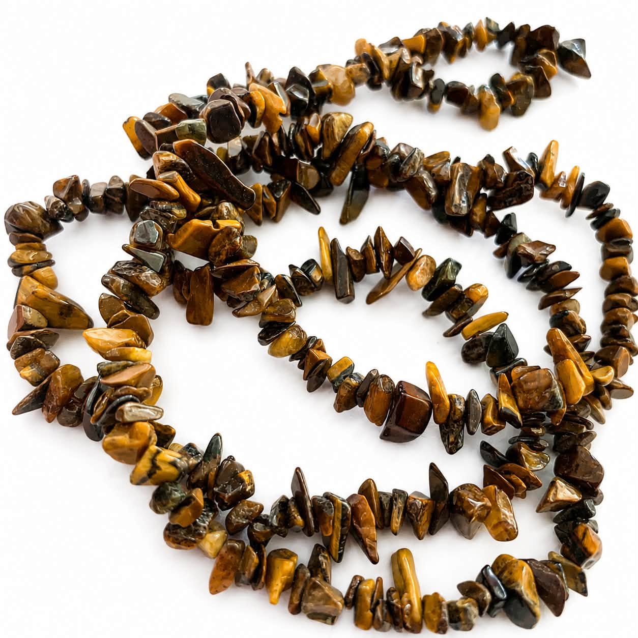 Strand of Tigers Eye Gemstone Chip Beads - size 3-5mm