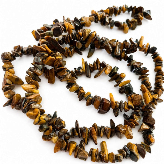 Strand of Tigers Eye Gemstone Chip Beads - size 3-5mm