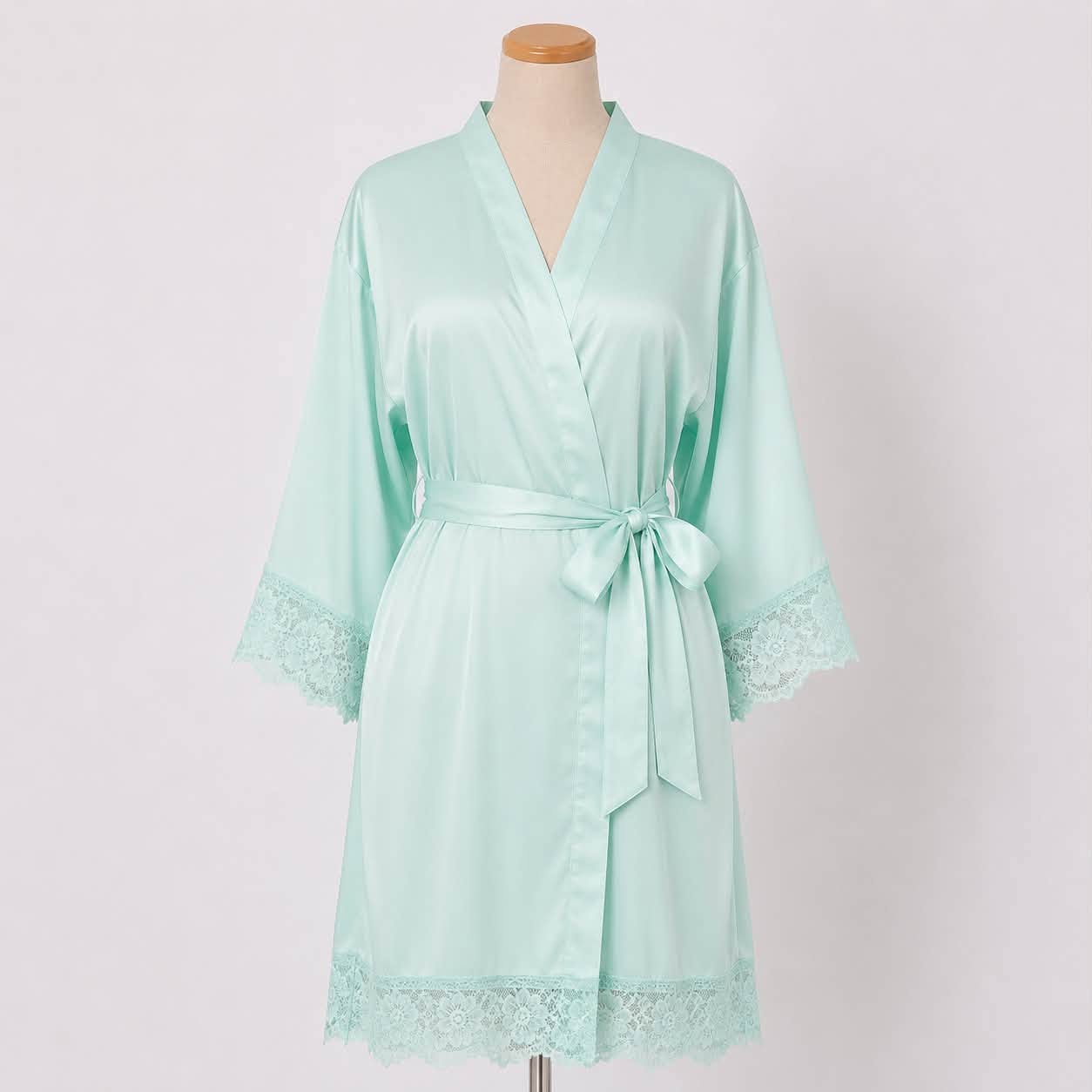 Satin Wedding Robe - Delicate Lace