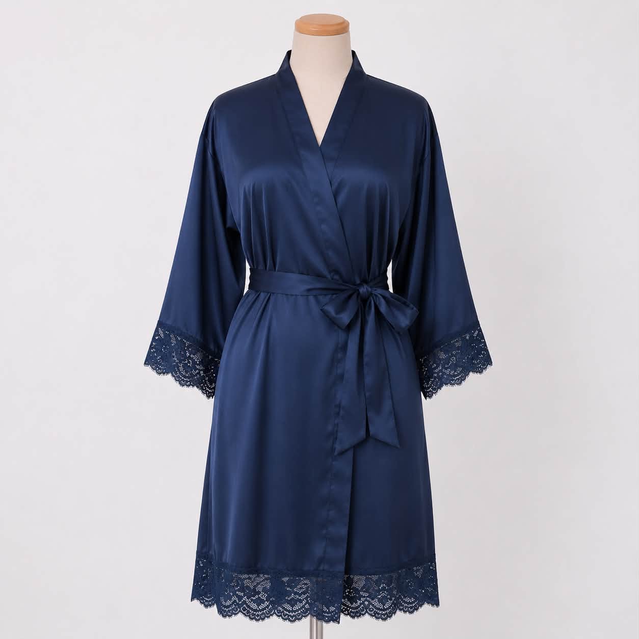 Satin Wedding Robe - Delicate Lace