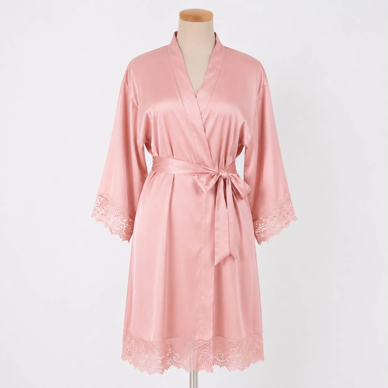 Satin Wedding Robe - Delicate Lace