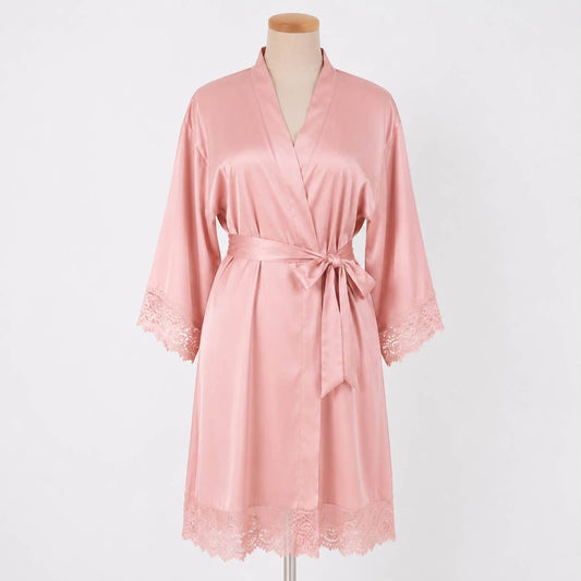 Satin Wedding Robe - Delicate Lace