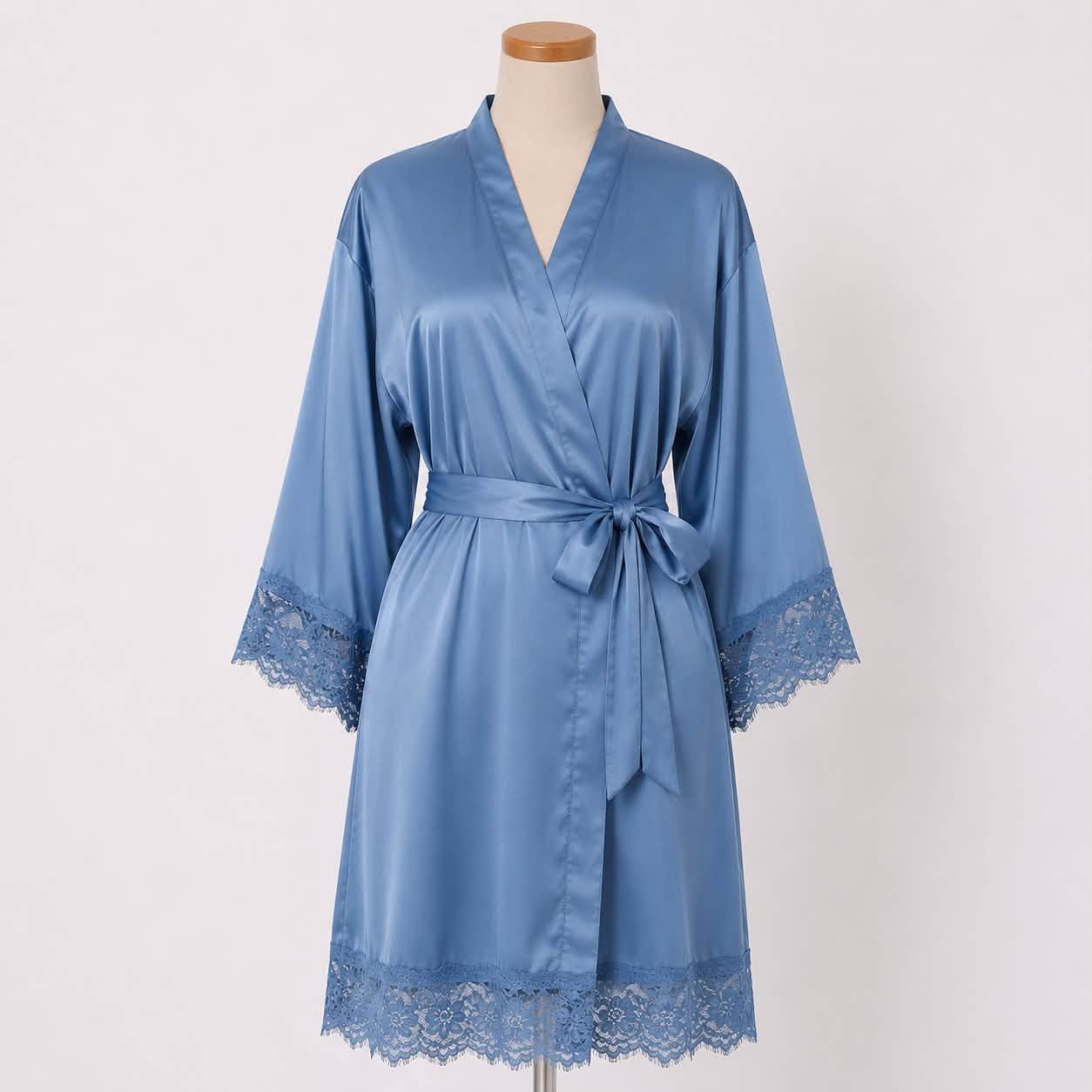 Satin Wedding Robe - Delicate Lace