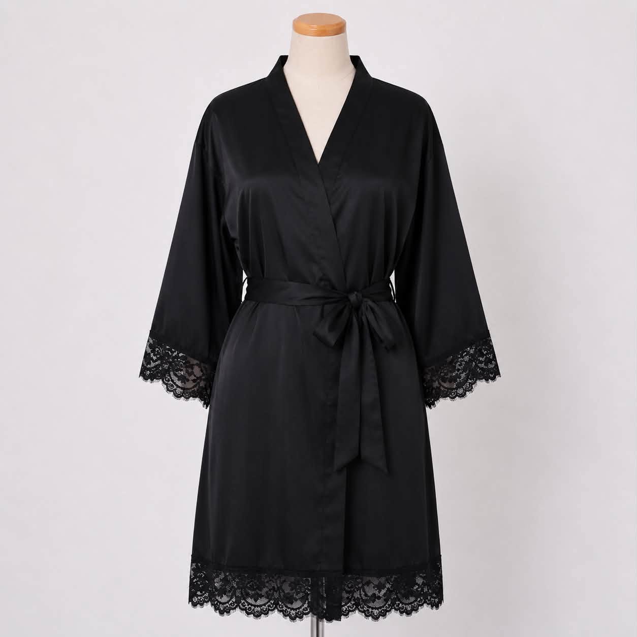 Satin Wedding Robe - Delicate Lace