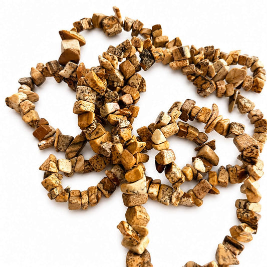 Strand of Jasper Gemstone Chip Beads - size 5-7mm