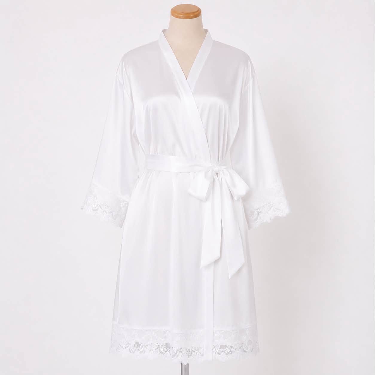 Satin Wedding Robe - Delicate Lace