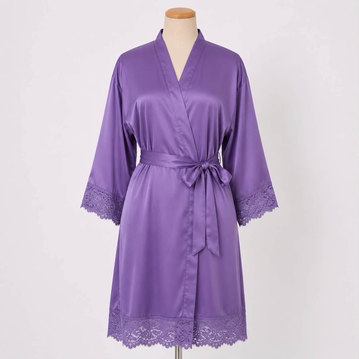 Satin Wedding Robe - Delicate Lace
