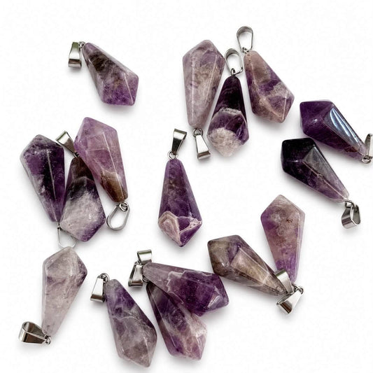 Amethyst Gemstone Pendant - Size 35mm