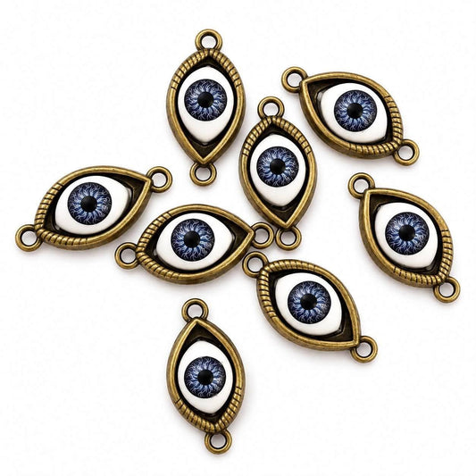 Double Connected Blue Eye Charms - Size 30mm