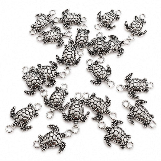 Turtle Double Connected Charm - Size 20mm