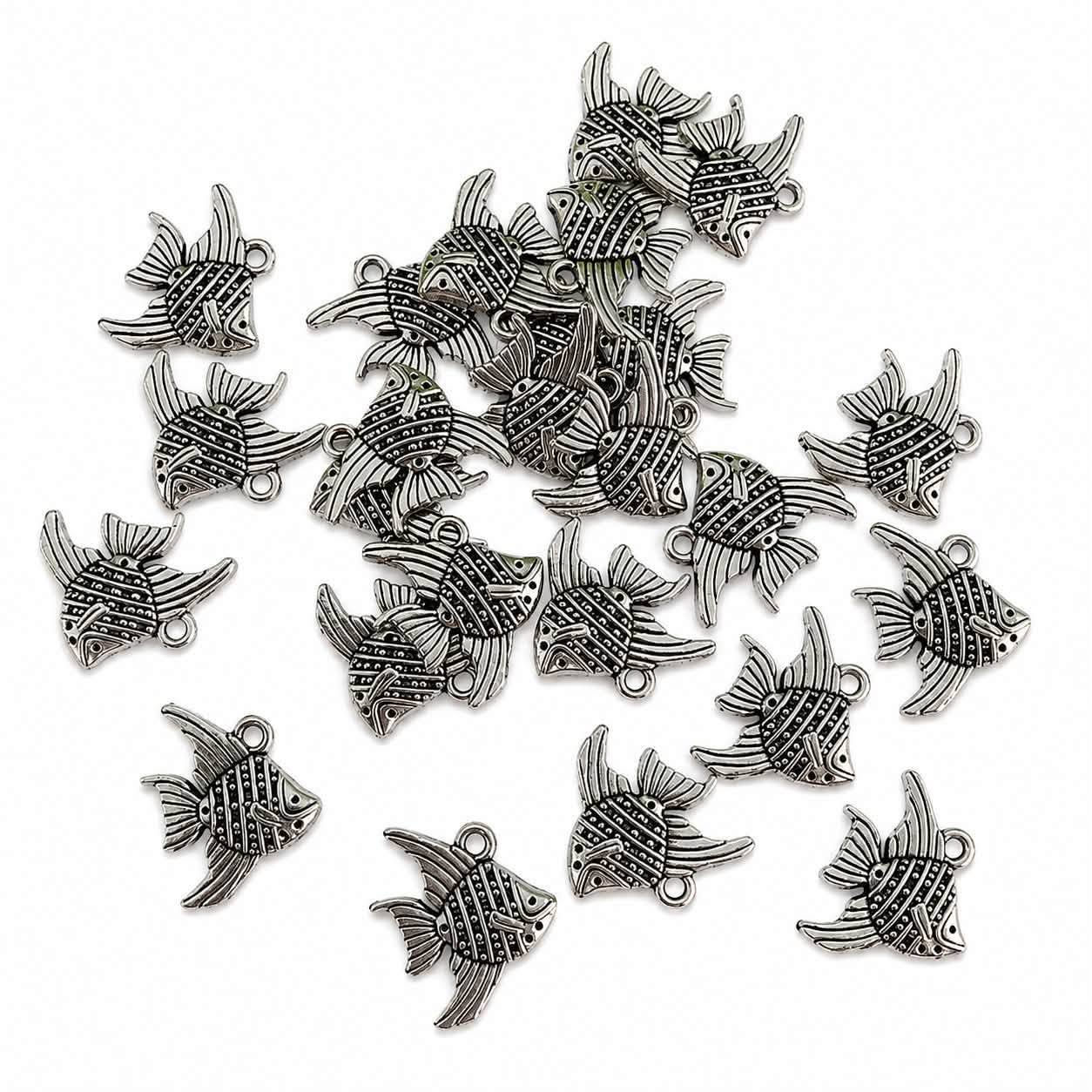 Fish Antique Silver Charm - Size 20mm