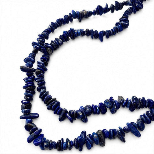 Strand of Natural Lapis Lazuli Gemstone Chip Beads - size 3-5mm