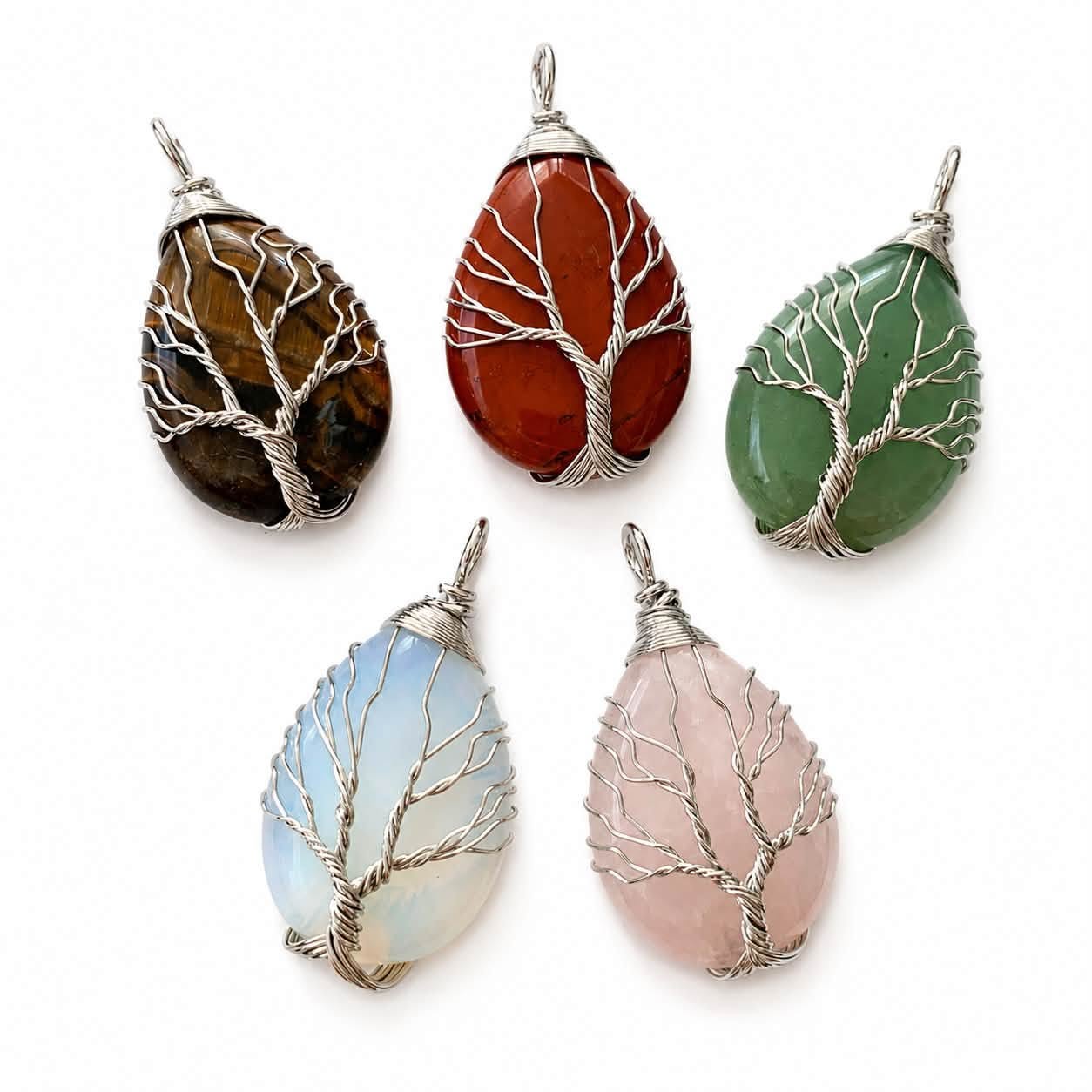 Tree of Life Gemstone Pendant - Size 45mm