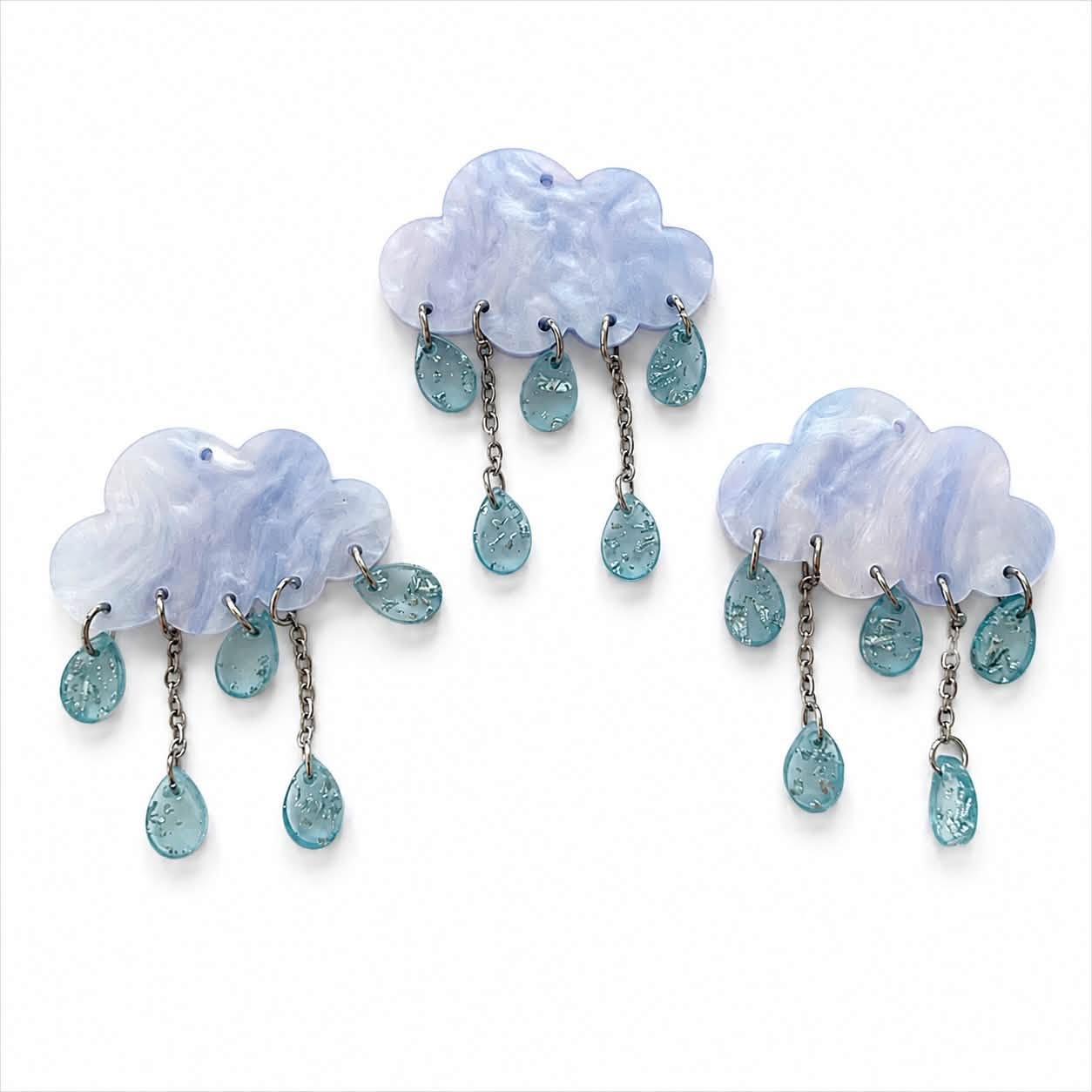 Rain Cloud Acrylic Pendant - Size 40x55mm
